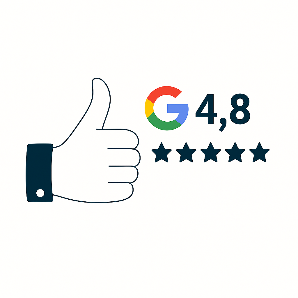 4,8/5 sur Google
