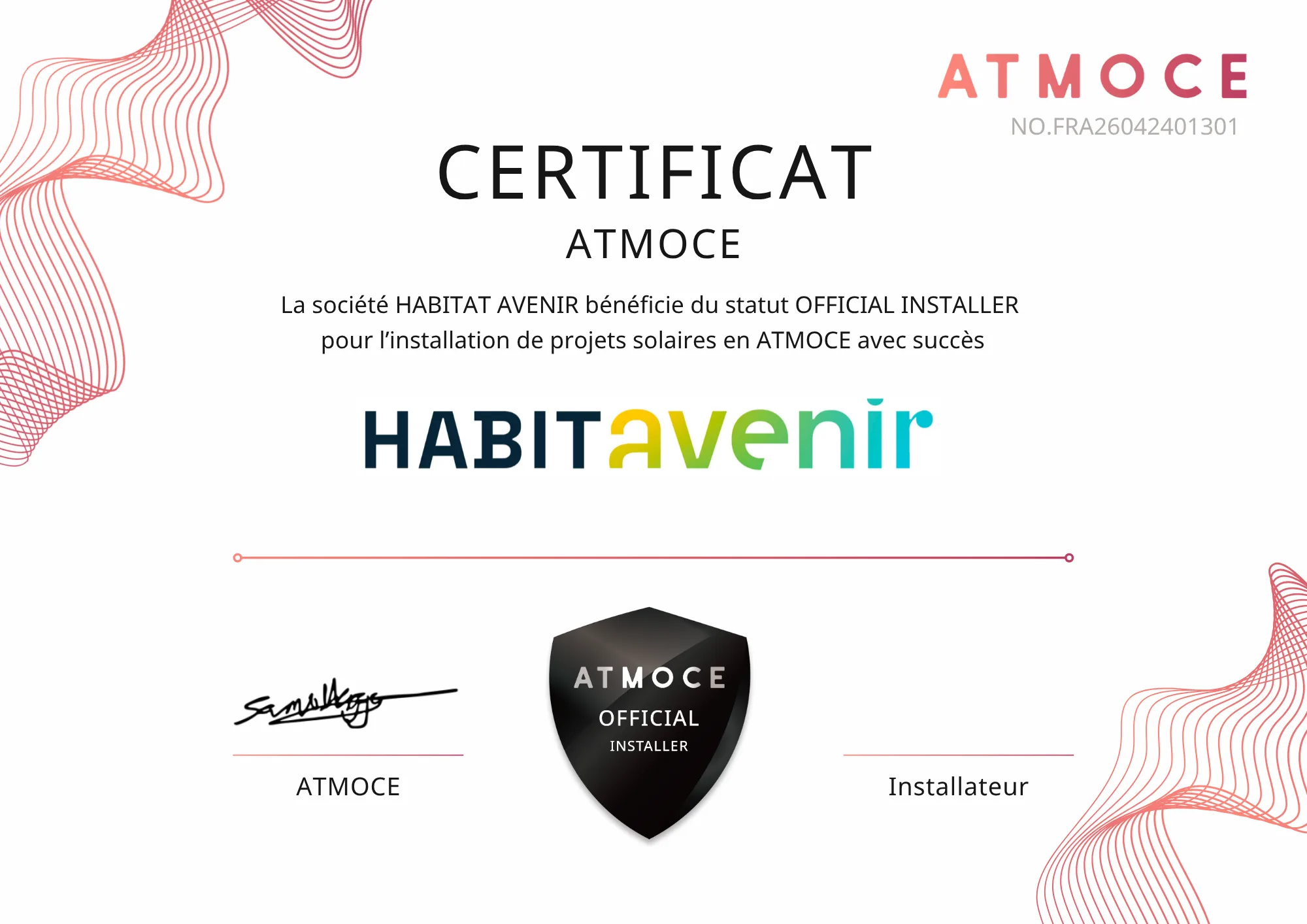 HABITAVENIR, installateur certifié ATMOCE en France
