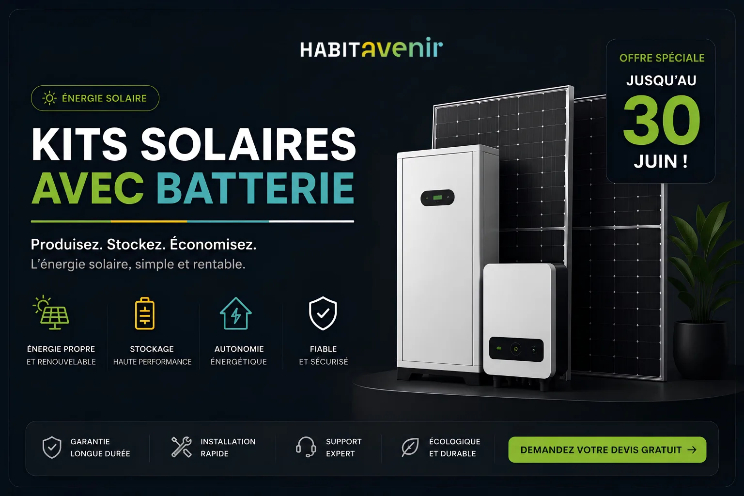 kit solaire avec batterie gratuite